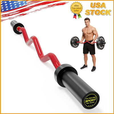 47'' EZ Curl Bar for 2 Inch Plates, 700LB Capacity for Home Gym Strength Training