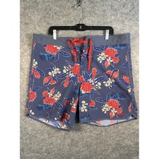 Patagonia Mens 38 Stretch Wavefarer Board Shorts Blue Floral Swim Trunks 86731