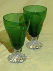 Vintage Anchor Hocking Burple Inspirational Forest Green Footed Glasses (Boopie)