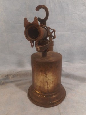 Antique/VTG Turner solid Brass Works Hot Blast Blow Torch w/Pump brass handle