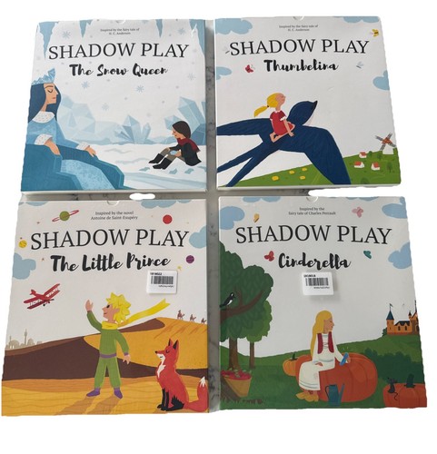 SHADOW PLAY BOOK Cinderella + Snow Queen + Thumbelina + Little Prince LOT OF 4