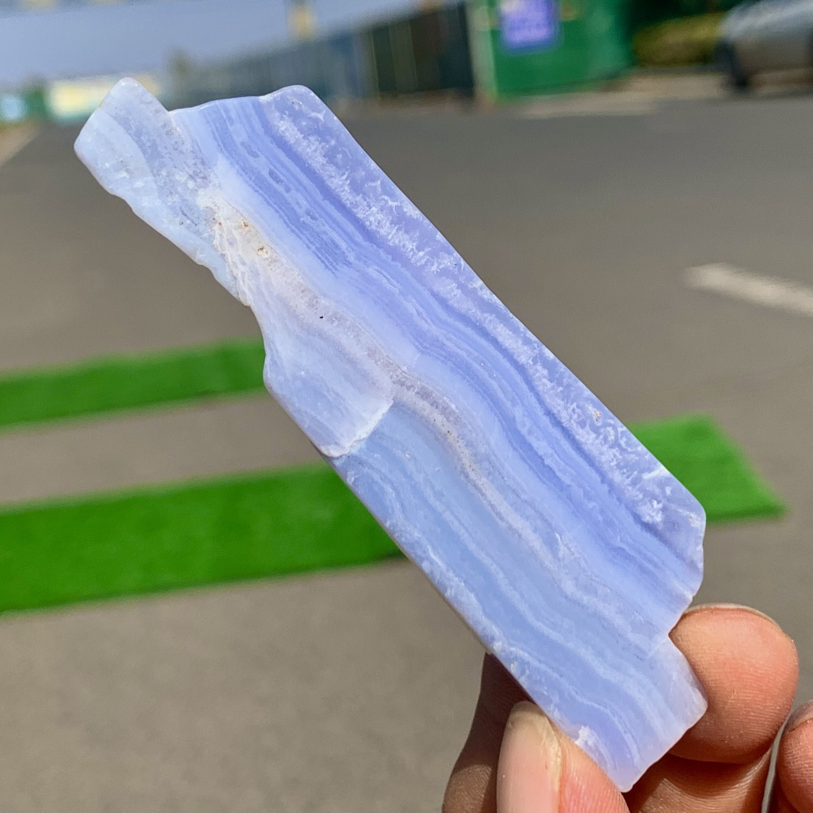 36G Natural Blue striped agate Crystal Chunks piece form Mineral Specimens