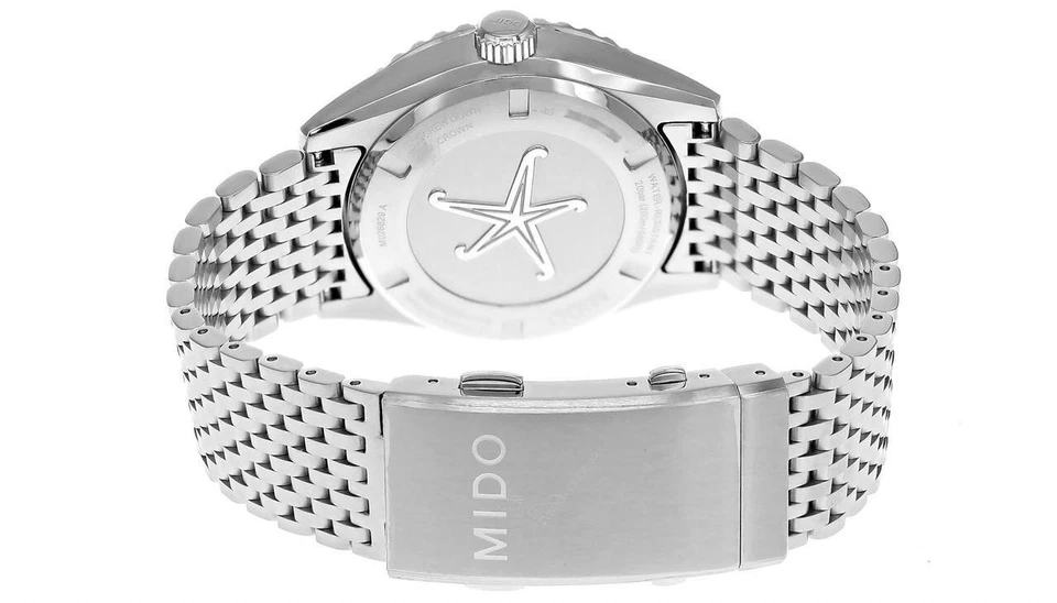 Relógio masculino MIDO Ocean Star GMT 40,5 MM mostrador azul pulseira de prata M0268291804100 - Imagem 2 de 3