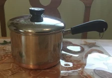 Vtg 1801 Revere Ware 2 Qt Copper Bottom Saucepan w/Lid ~#82 ~Clinton, IL ~USA