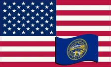 5 X 3 America and Nebraska Flag Magnet Vinyl Patriotic Cup Decal Vehicle Magnets