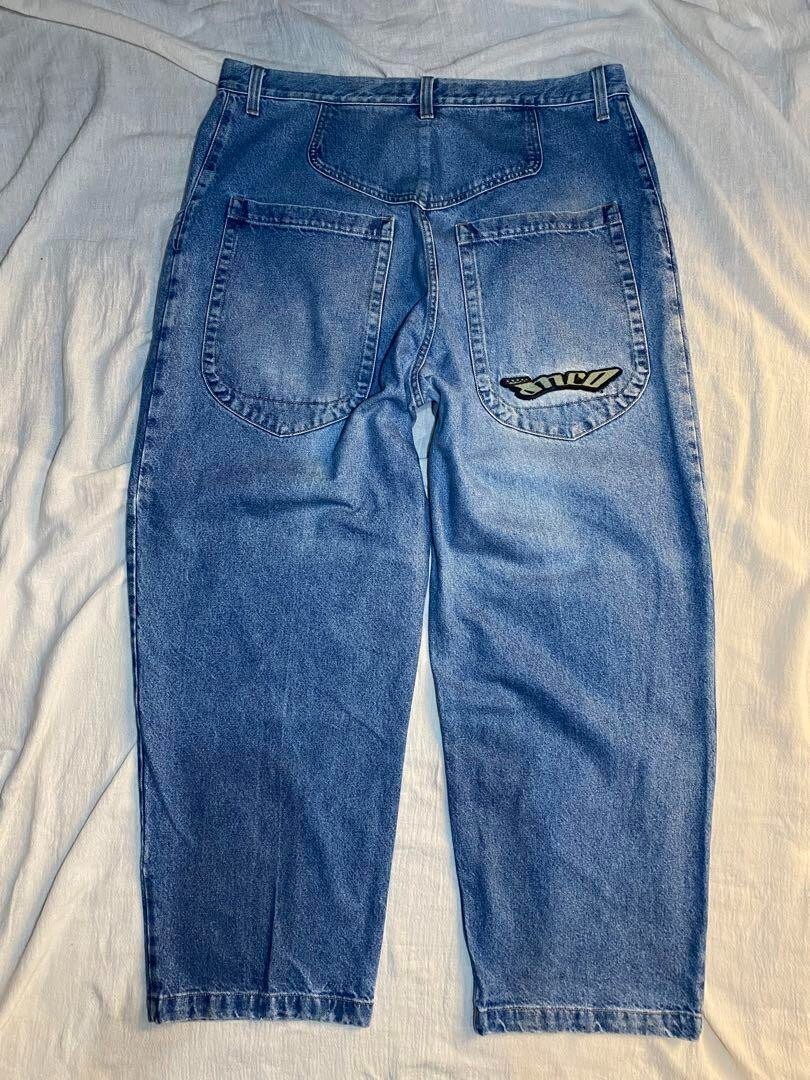 JNCO Jeans 90s Design Baggy Wide Blue Denim Y2K Grunge Jeans W42 