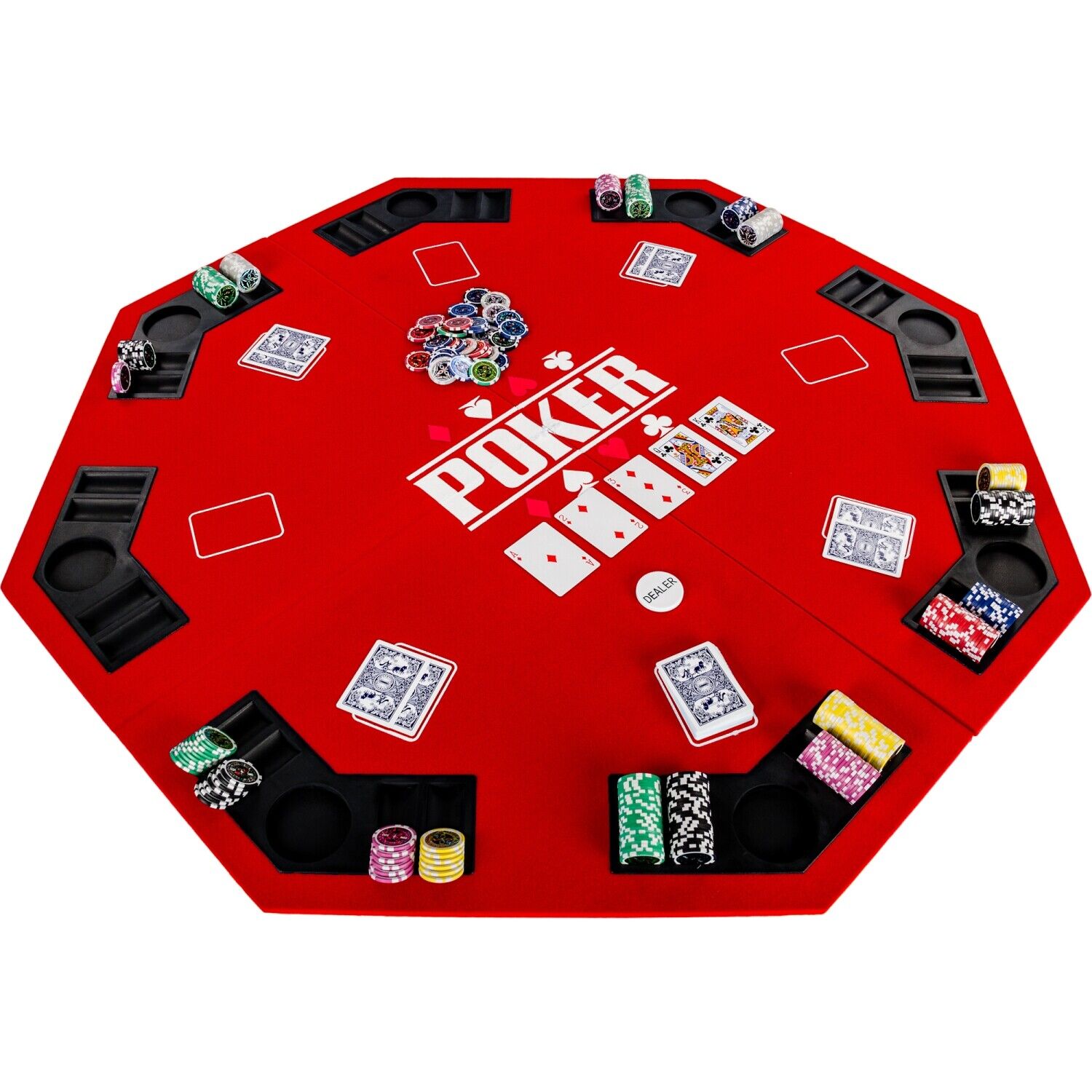 Pokertisch Pokerauflage Poker Tisch Auflage Pokertable klappbar faltbar 8-eckig