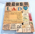 21 Wood Mounted Rubber Stamps Monograms Mr Mrs Family Baby Vtg New & Used