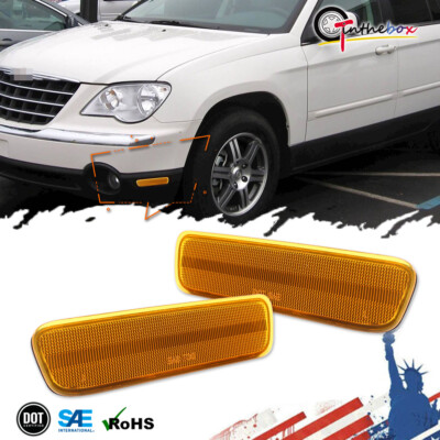 Amber Lens Front Side Marker Signal Light Reflectors For 04-08 Chrysler Pacifica
