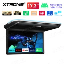 17.3" Car TV Roof Overhead Monitor Media Player HDMI WiFi IPS Screen Mirror