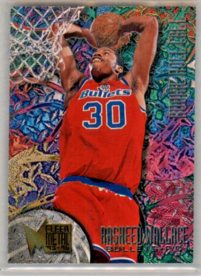 Metalin Rasheed 1 1995-96 Metal Rasheed Wallace Rookie Roll Call #R-10 WASHINGTON BULLETS ...