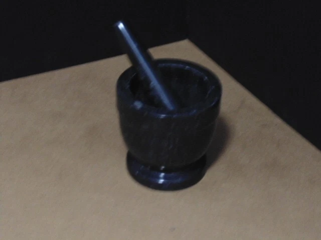 Black Marble 4oz. Mortar and Pestle