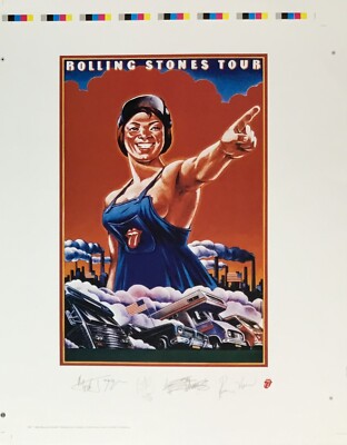 Rolling Stones 1978 Tour Litho Facsimle Signed by The Rolling