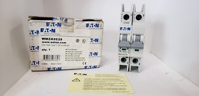 EATON WMZH2C25 CIRCUIT BREAKER, 2 POLE, 25A, 480Y/277V, 14kA, TYPE C, NIB