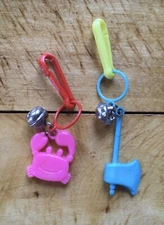 Vintage Plactic Clip On Bell Charms Crab & Axe