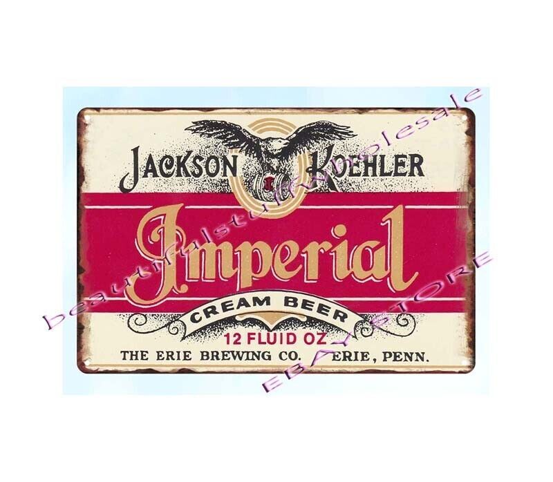1950s Jackson Koehler Imperial Cream Beer Tin Sign Erie Brewing Co Erie PA