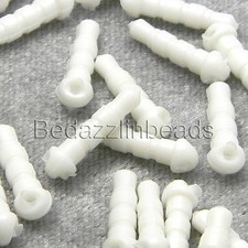 50 White Cell Phone Dust Plug Caps With Hole For Hanging Charms In Earphone Hole