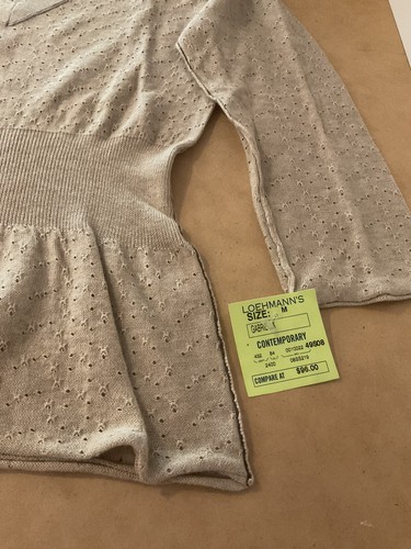 Gabriela V-Ausschnitt Langarm Baumwolle Strick Top schöne Details — Gr. S oder M - Bild 4 von 8