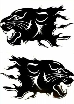 Auto Aufkleber Sticker Emblem Heckscheibe Tiger Puma Katze   Rechts und LinksP10