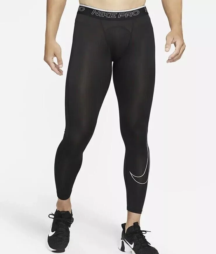 $35 NEW Nike Pro Dri-Fit Compression Tights Black DD1913-010 MENS