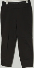 Investments Pull On Pants Womens 8 Stretch Elastic Waist Cropped Black Straight