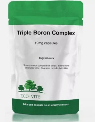 ECO-VITS Triple Boron Complex 12mg Capsules – Supports Bone, Joint & Hormone Health