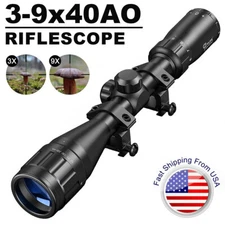 Hunting Rifle Scope 3-9x40 AO Optics R4 Reticle Crosshair Gun Scope with Mounts