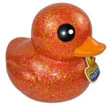 Dazzle Duckie Ja-Ru Rubber Ducky Duck Sparkly Glttzy Bath Toy Sparkles Large Big