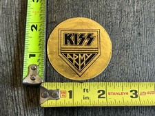 KISS STICKER Kiss Army Shield Logo Shiny Gold UNUSED Vintage Kiss 2" Aucoin
