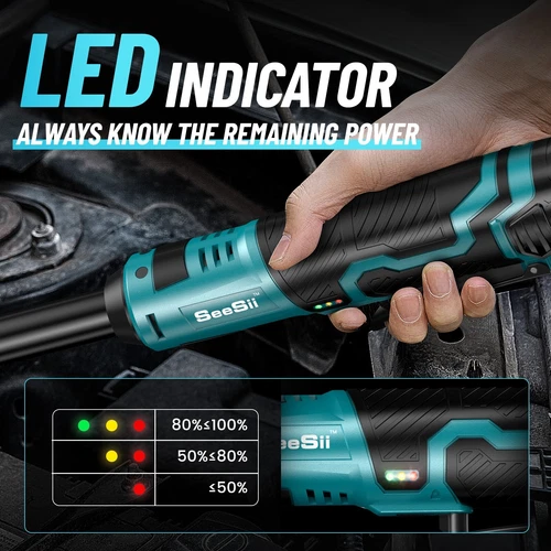 Cordless 3/8" Ratchet Wrench Electric 40-66Ft-lbs Brushless Motor 200RPM 2Batter - Bild 11 von 24