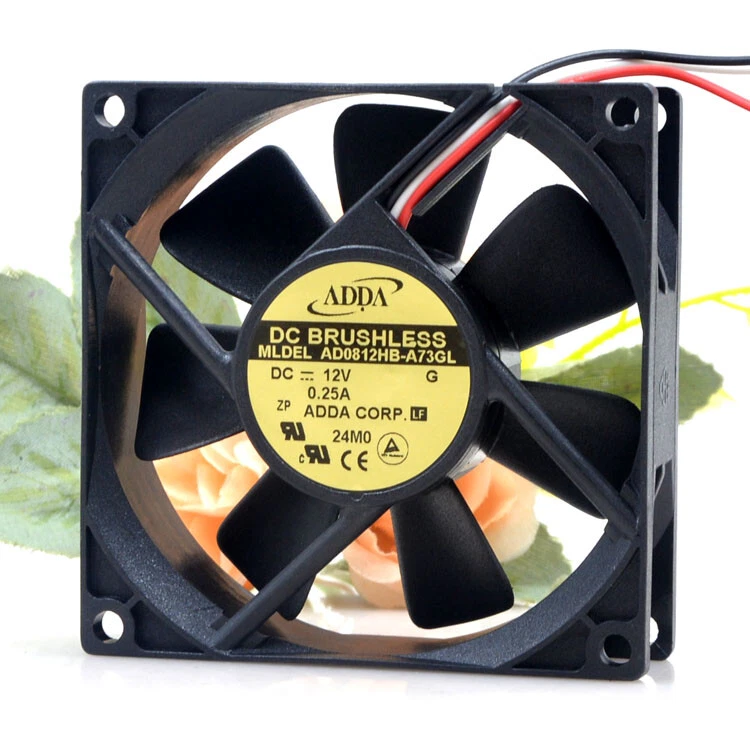 1pc ADDA AD0812HB-A73GL 12V 0.25A 8025 8CM  3-wire Cooling Fan - Image 3 of 3