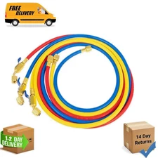 Yellow Jacket Style Charging Hose 1/4" with Gauge-Compatible with R410a, R134a.