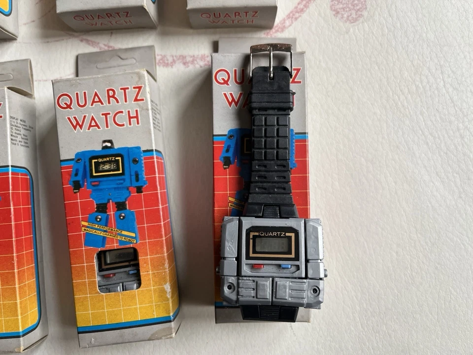 TRANSFORMERS QUARTZ WATCH ROBOT LOTTO 10 BLISTER VINTAGE 80’ - Immagine 2 di 4