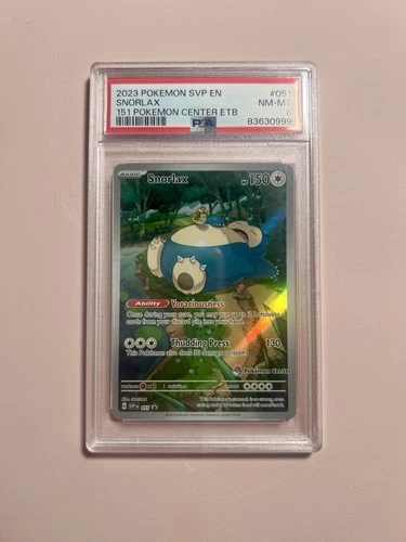2023 POKEMON 151 POKEMON CENTER ELITE TRAINER BOX PROMO SVP #051 SNORLAX PSA 8