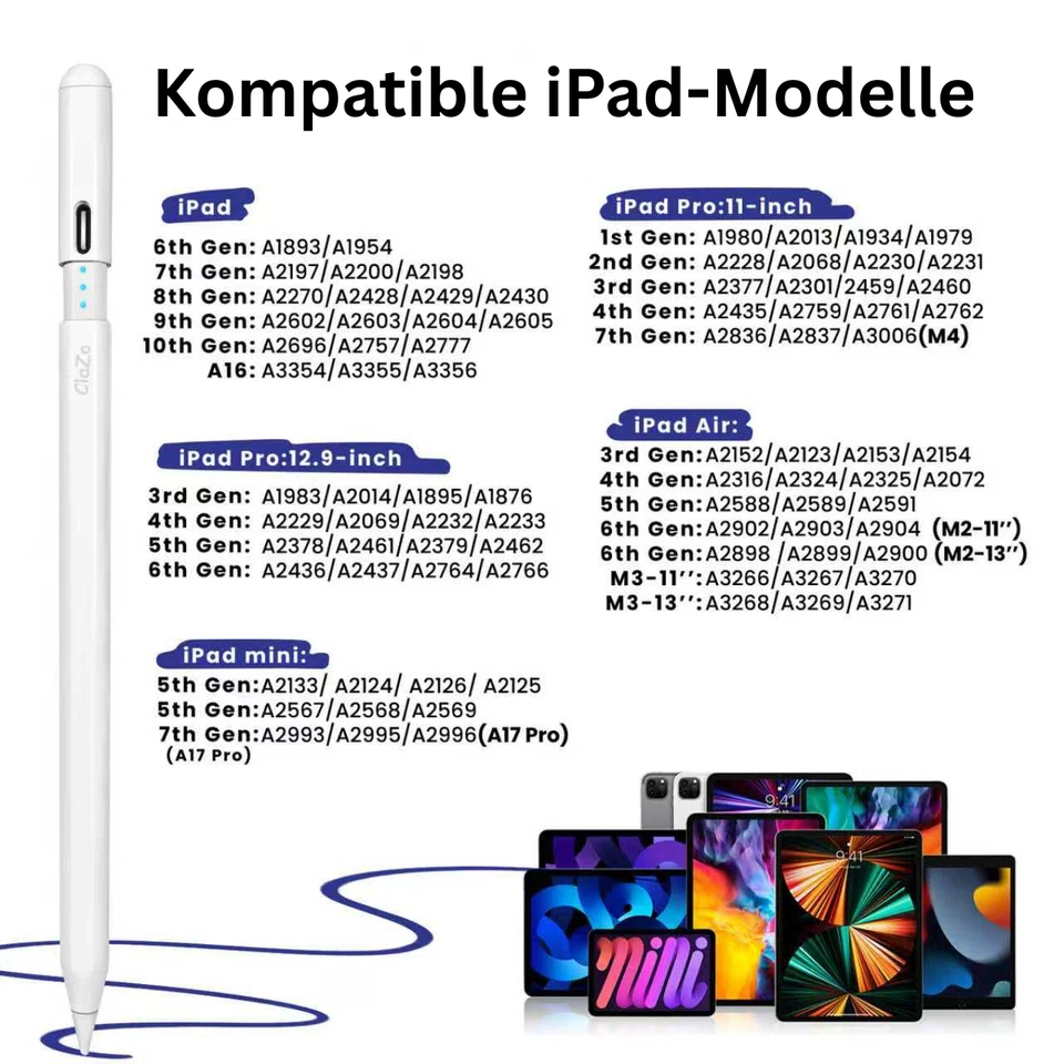 ClaZo Lumo Pencil - Eingabestift für iPad ab 2018, mit Palm Rejection - Bild 4 von 4