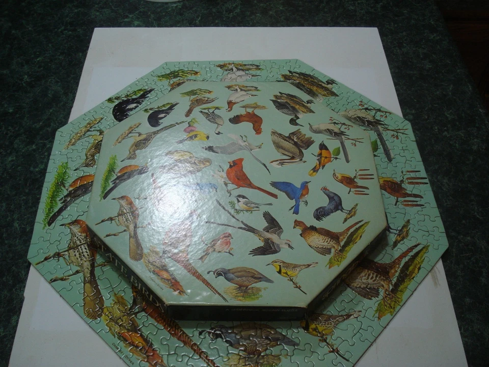 Vintage 1973 Springbok Octagon Puzzle STATE BIRDS 400PZL8036 20 3/8 in LQQK! - Image 4 of 4