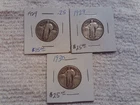 Three 1929-30 Standing Liberty Silver Quarters Philadelphia Mint G-VG 90% Silver