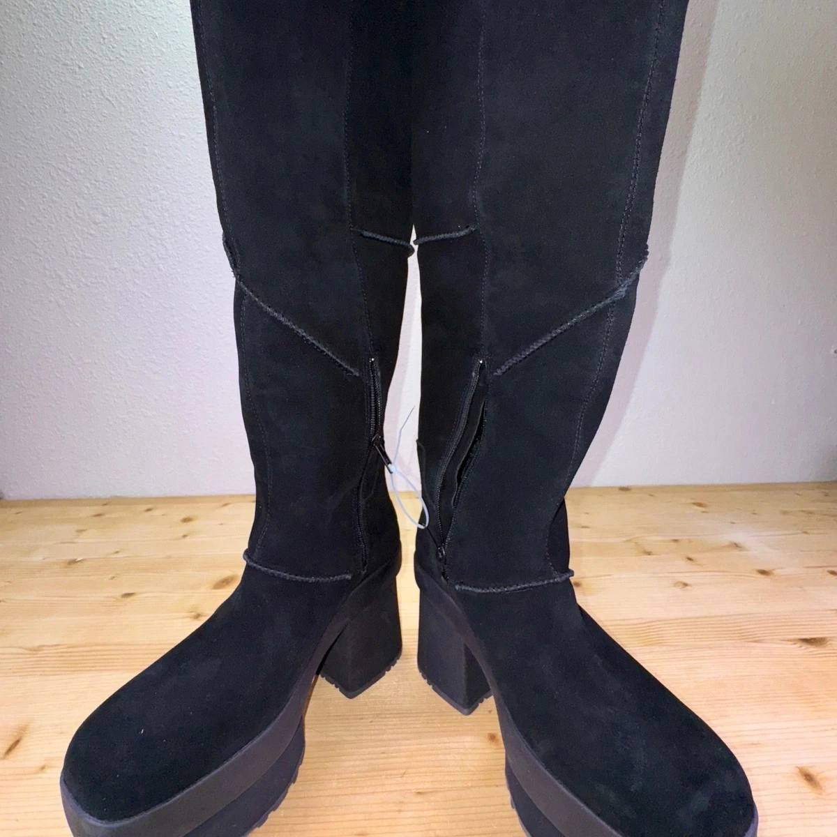 NEW UGG WOMEN\'S‎ MICHELE TALL BLACK SUEDE SHEARLING LINED BOOTS Ugg Women main image 2