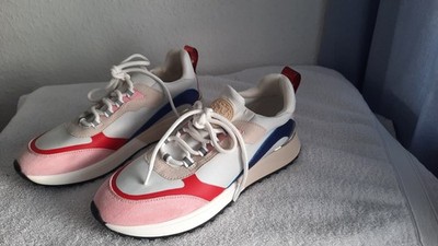 LA STRADA Damen Sneakers CREME/LILA/ROT/ROSA/GOLD Gr. 39 1x im Haus getragen GUT