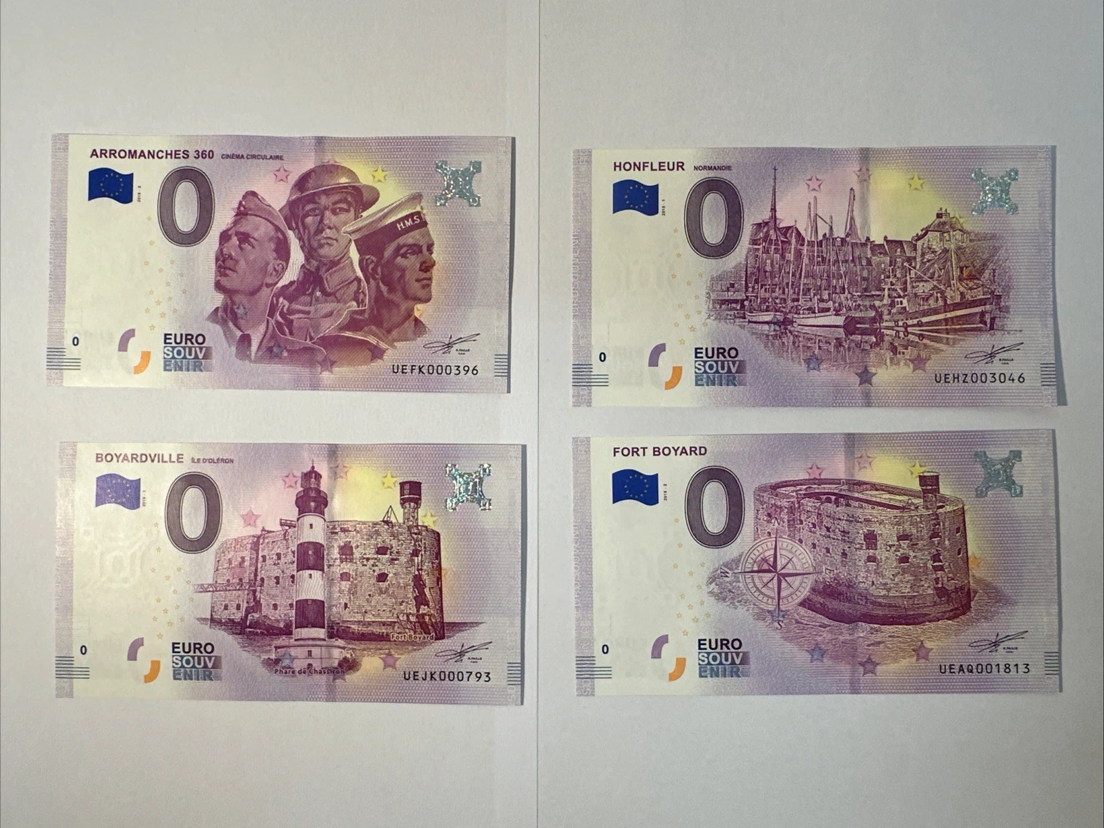 Lot 4 Billets  Zéro 0 € Euro Touristique / Souvenir 2018-1 / 2018-2