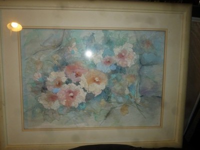 Marcus R. Tucker Hand Crafted Art Flowers Framed Signed 22'' x 28''