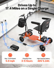 Vevor Monopattino Elettrico 4 Ruote Pieghevole Mobilità Mobile Anziani Portat...