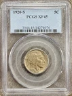 1920-S Buffalo Nickel 5C, PCGS XF45, Extremely Fine+