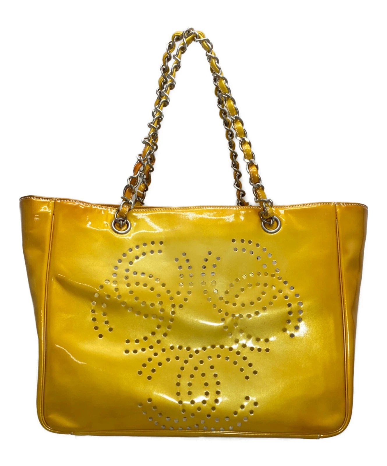 Chanel — Chanel Triple Coco Punching Chain Tote Bag Yellow #TFB9551