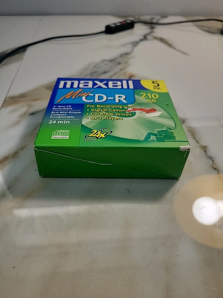 5 Pack Maxell Mini CD-R 210 MB 24 Min NEW  - Image 2 of 4