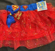 Supergirl Superman Tutu/skirt NEW and Cheer Bow USED Set-costume