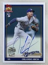 Orlando Arcia 2017 Topps Archives 1991 Fan Favorite Auto RC #FFA-OA Brewers Card