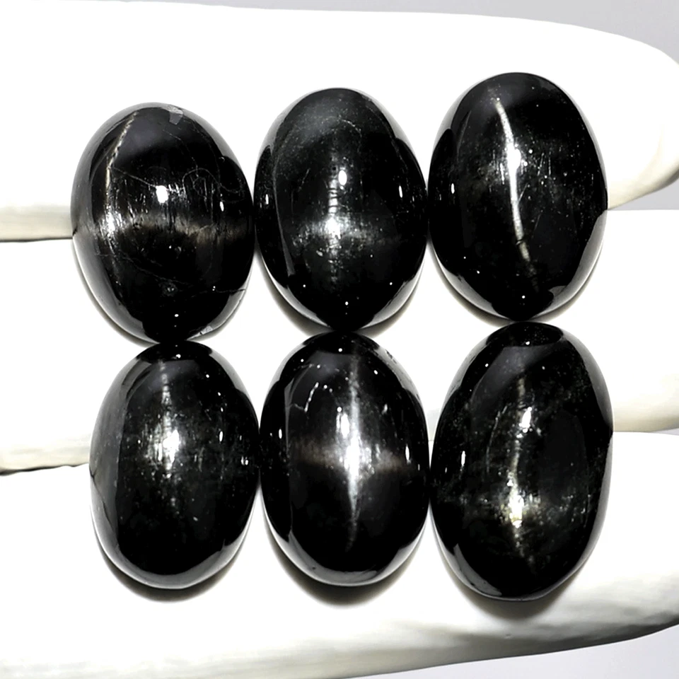 4 луча астеризм ~ 6 шт натуральный черная звезда диопсид 19-21 мм овальный кабошон драгоценные камни - Изображение 2 из 4