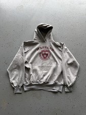 Champion Heather Gray Hoodie Vintage 80's Harvard University College, Size XL