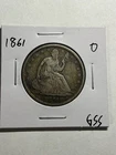 1861-O Seated Liberty Half Dollar VF Detail Tough Civil War Date